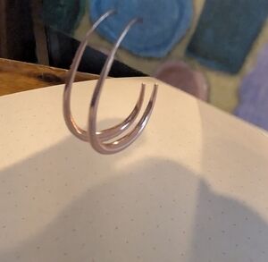 Rose Gold Teardrop Hoop Pierced Earrings